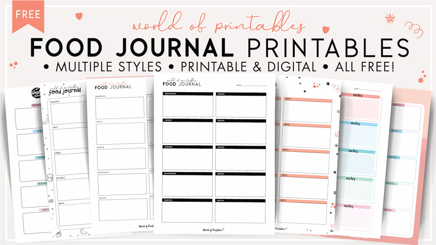food journal printables - world of printables